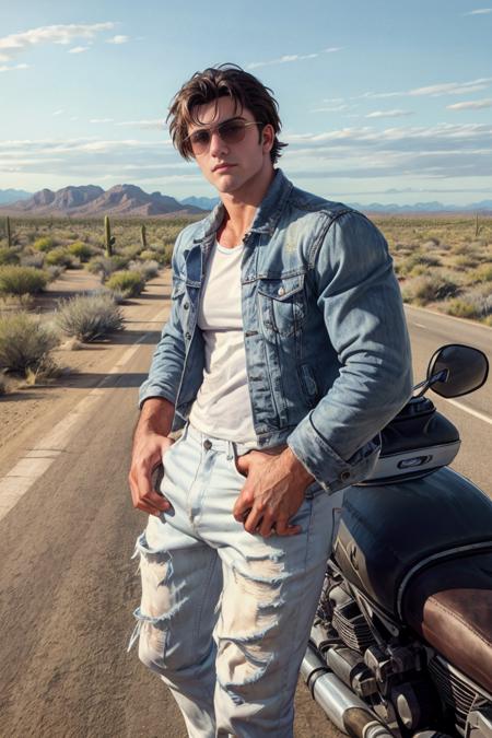 00037-574638009-RAW Photo, photo of man levi_conely standing on a scenic highway with endless stretches of road, desert landscapes, and vintage.png